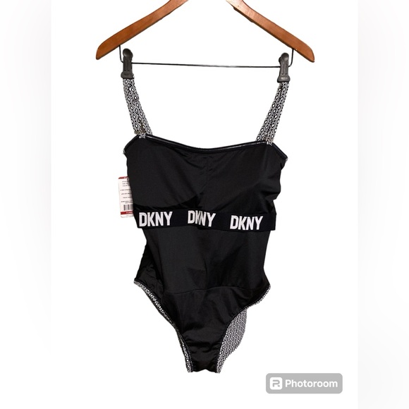 DKNY Black and White Pattern One Piece Swimsuit- X- Large- NWT - Picture 5 of 6